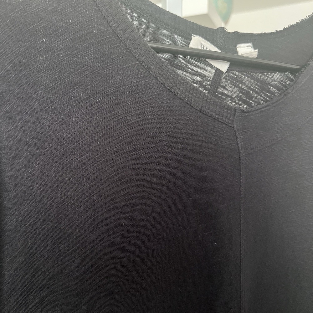 Wilt Asymmetrical Heathered Black Top Casual Relaxed Minimalist Pullover Size M - Picture 4 of 9